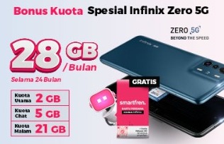 Makin Untung! Bundling Infinix Zero 5G + Kartu Smartfren, Bonus Kuota Melimpah