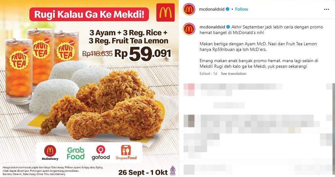 Tak Kalah Mak Nyus dari Donuts JCO, Promo Hemat McDonald's Makan Bertiga Cukup Rp 59 ribu, Mari Kuy!!