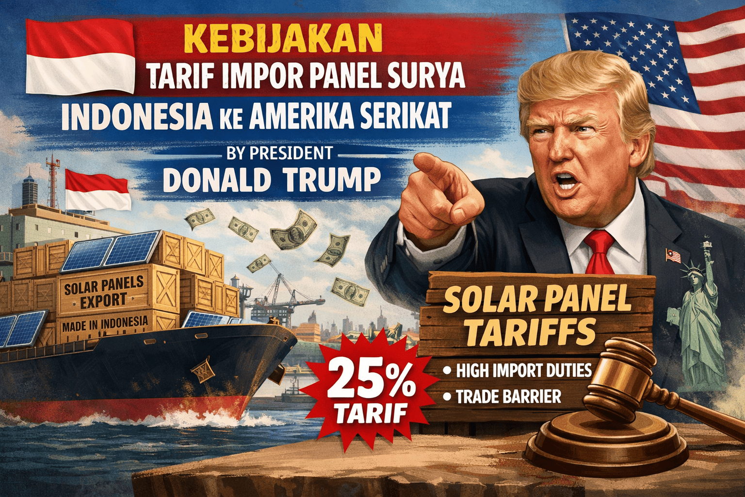 Trump Tetapkan Tarif Impor Panel Surya RI 104 Persen, Apa Dampaknya?