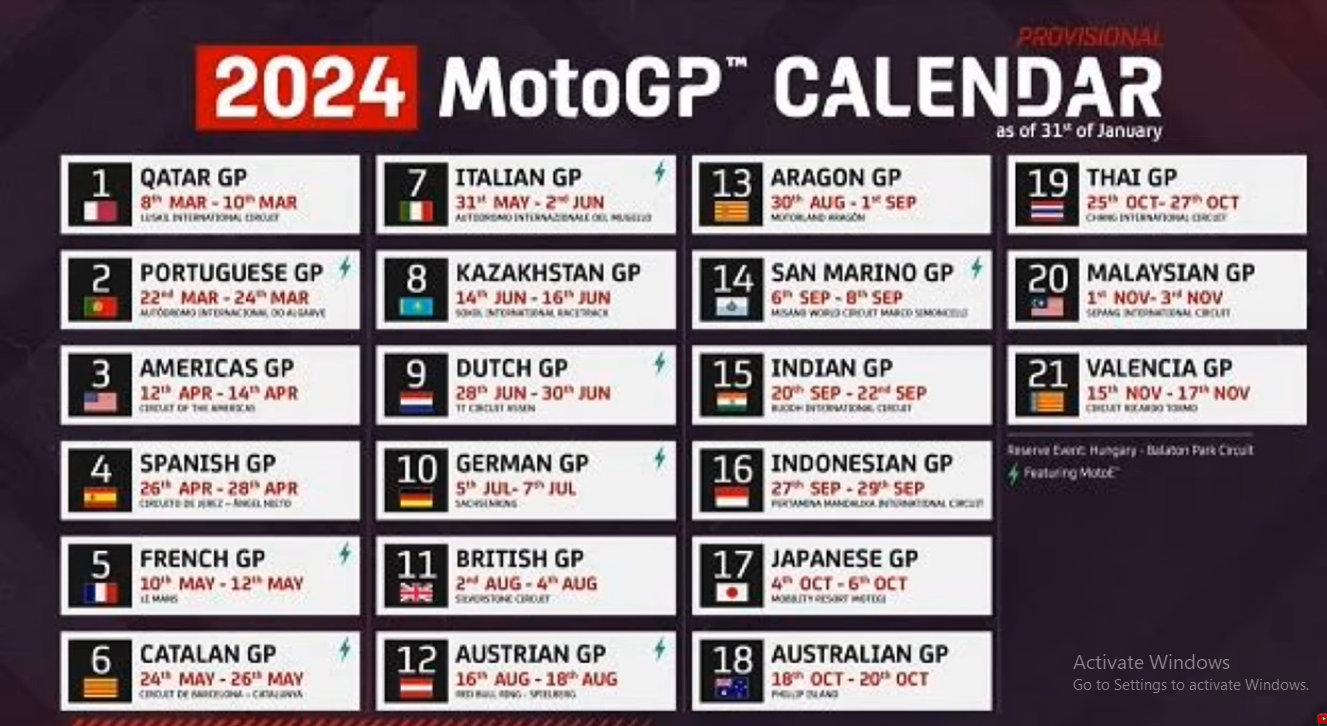 Brummm! Gaspol! Jadwal Lengkap & Jam Tayang MotoGP 2024 Indonesia & Dunia