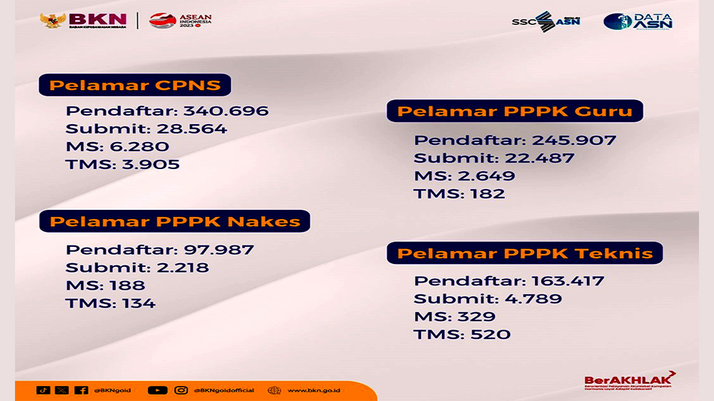 3.905 Pelamar CPNS Dinyatakan TMS, Berikut Daftar Terbaru Jumlah Pelamar CPNS dan PPPK 2023!