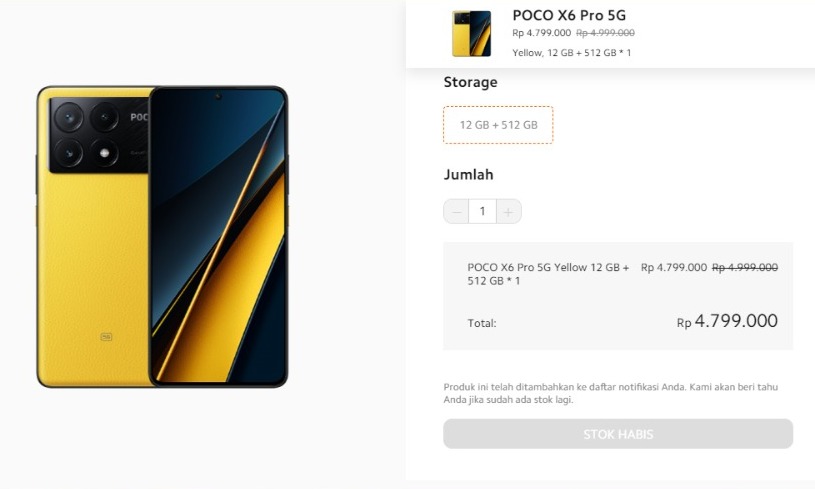 Habis dalam Sekejap! Poco X6 Pro 5G Sudah Jadi Barang 'Ghoib', Kapan Restocked?