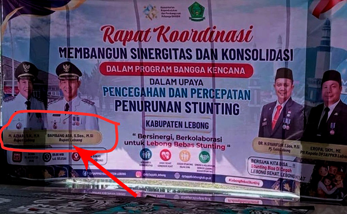 Bikin Heboh! Spanduk Pemkab Lebong Tampilkan Dua Bupati