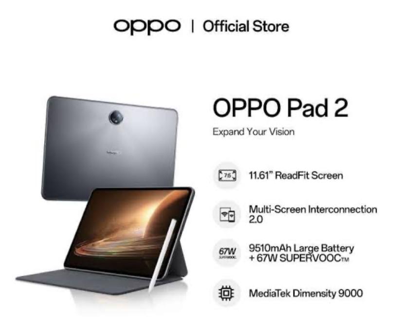 Oppo Pad 2: Tablet Yang Dirancang Dengan Teknologi Fast Cahrging 67 Watt