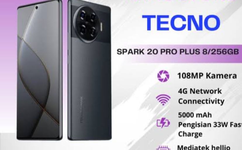 Miliki HP Tecno Spark 20 Pro+ Harga Rp 2 Jutaan Dengan Desain Yang Mewah