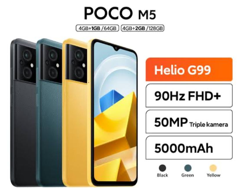 Xiaomi Poco M5 Harga 2 Jutaan Dengan Konfigurasi Tiga Kamera