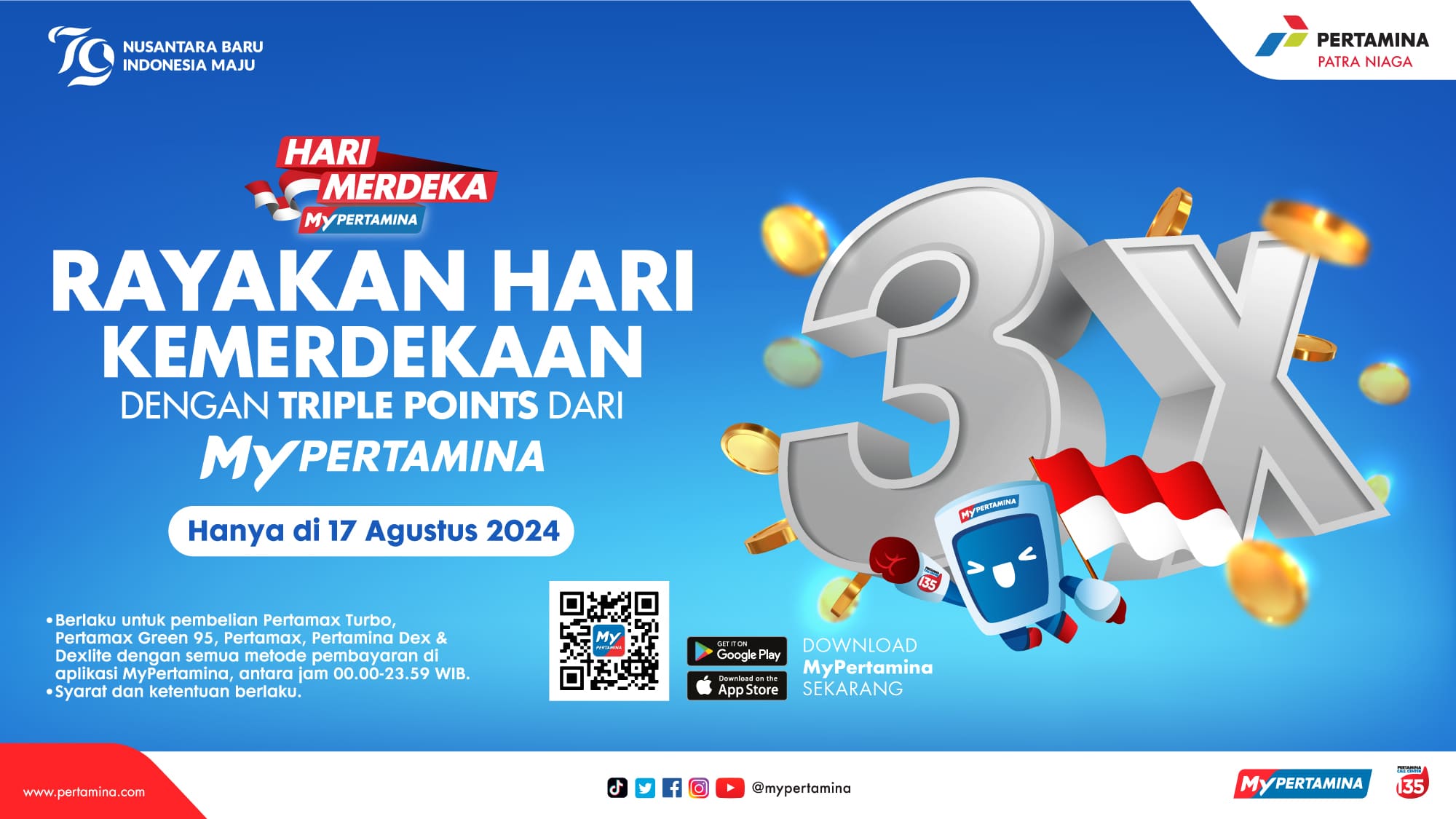 Ceriakan 17 Agustus dengan Promo Triple Points dari MyPertamina – Ayo Isi Bahan Bakar!