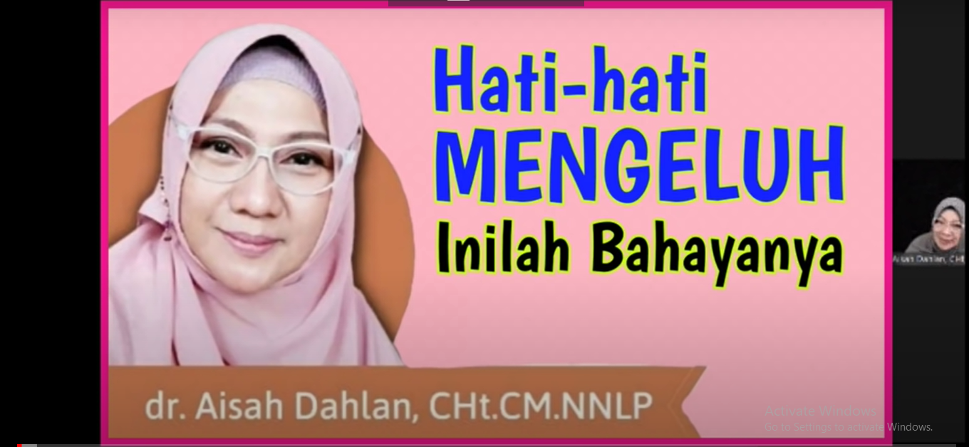 dr Aisah Dahlan CHt Ungkap Bahaya Mengeluh yang Berakibat pada Tubuh 