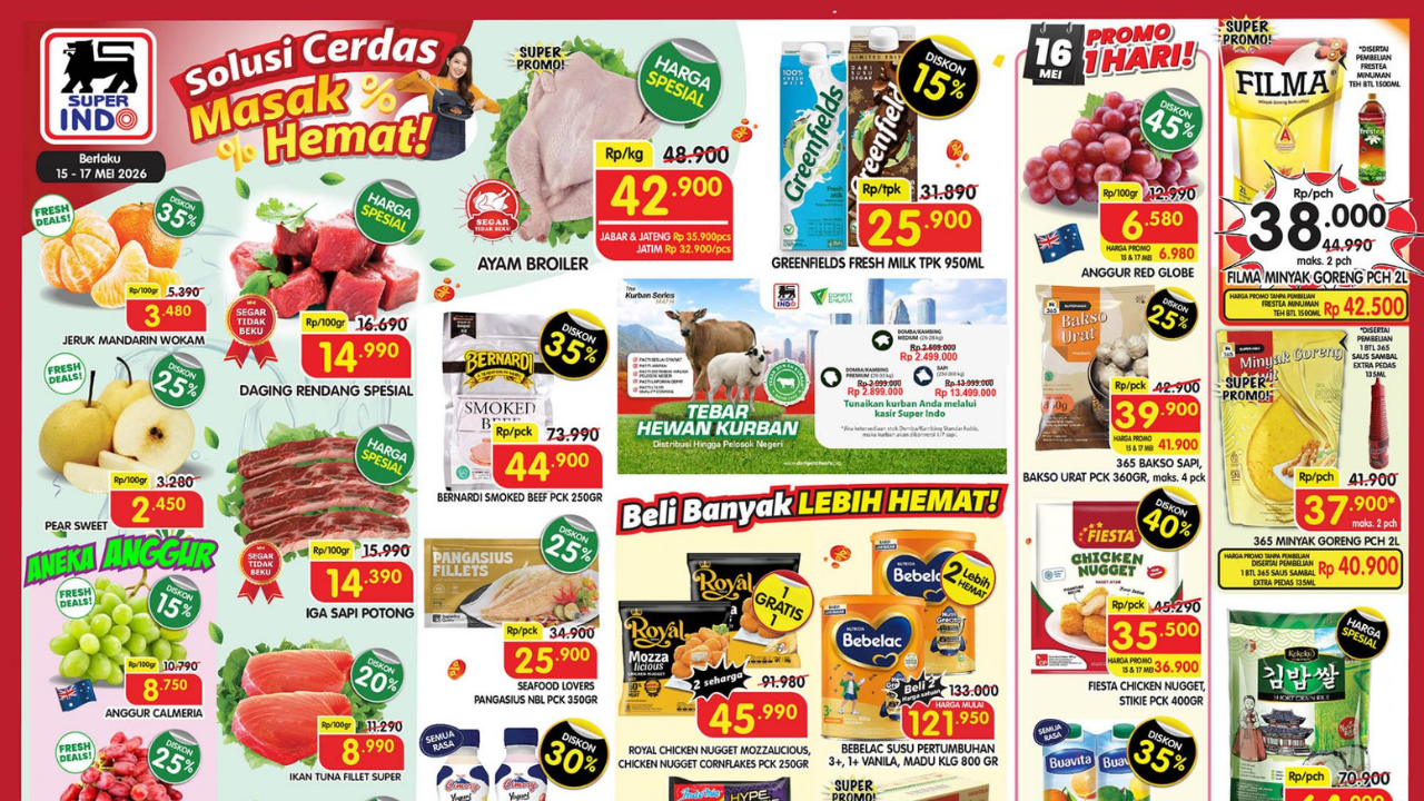Promo JSM Superindo 15-17 Mei 2026: Diskon Gila Hingga 45 Persen!