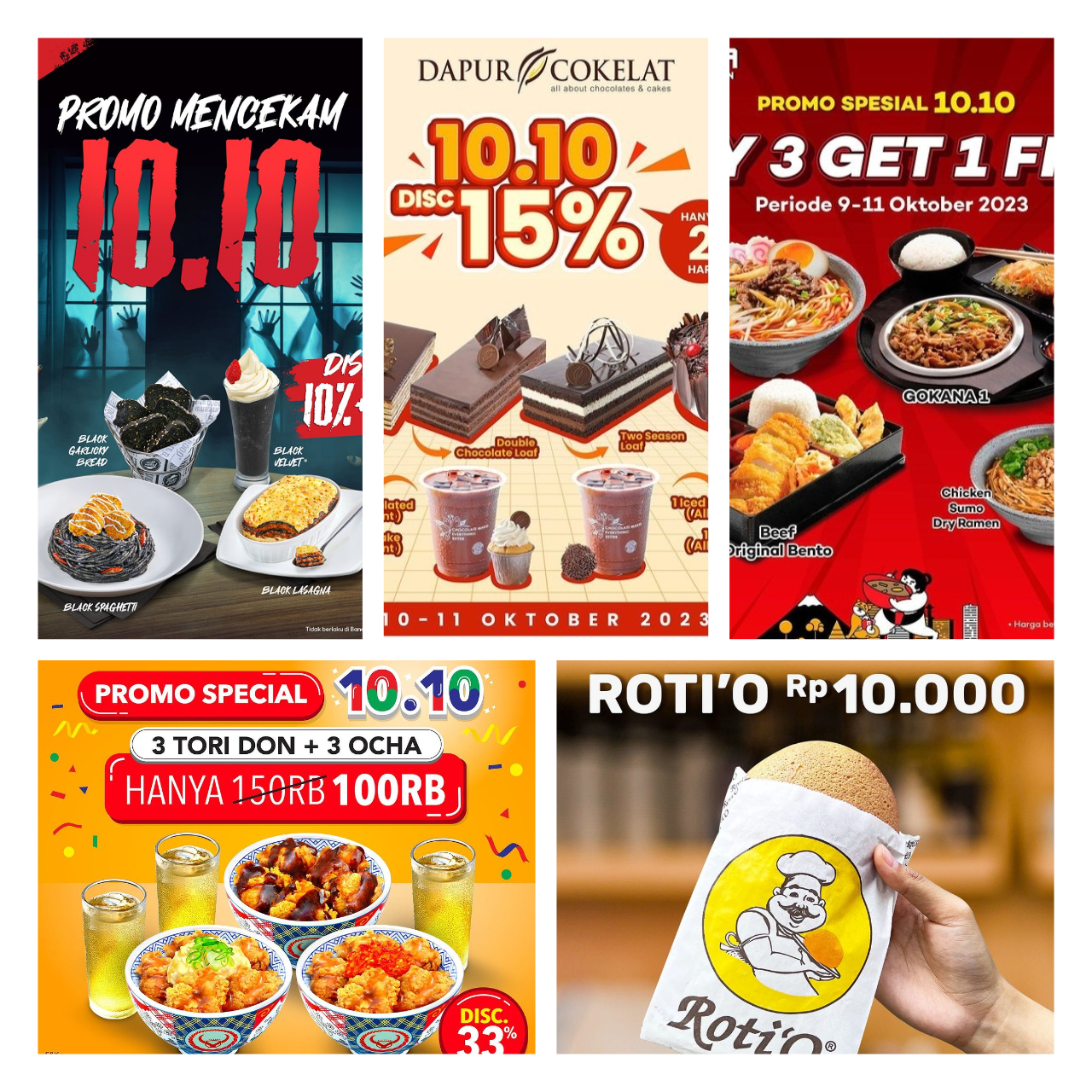 Tebar Promo Makanan 10.10 Oktober 2023 Bikin Heboh! Cek di Sini Tempat Makannya, Cekidot!