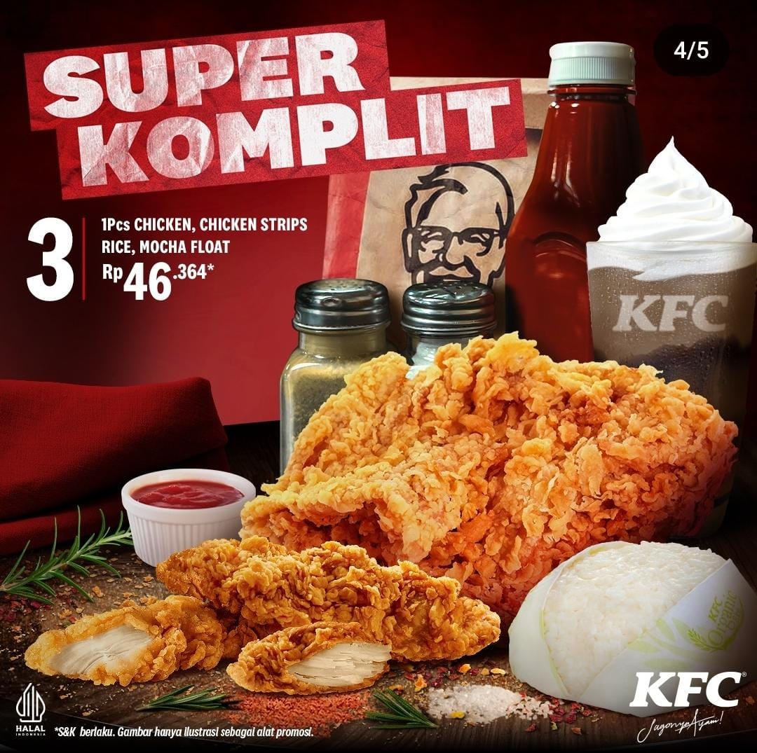 Usai Promo HUT Mandiri ke 45! Mari Nikmati Sensasi Promo 4 Paket Komplit KFC di Bulan Oktober, Cuman Rp41 Ribu