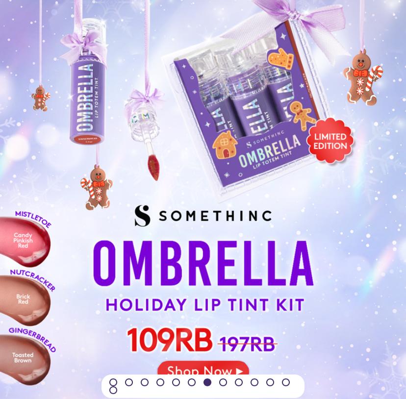 Wujudkan Bibir Yang Cerah Dengan Somethinc Ombrella Holiday Lip Tint Kit, Harga Terjangkau dan Kemasan Cute