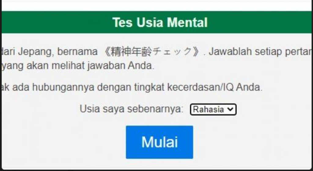 Usai Cek Khodam, Muncul Tes Usia Mental, Simak Penjelasannya!