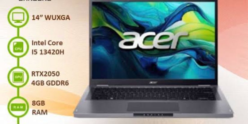 Laptop Aspire 14 A14-51M Desain Yang Tipis dan Ringan Dibawa