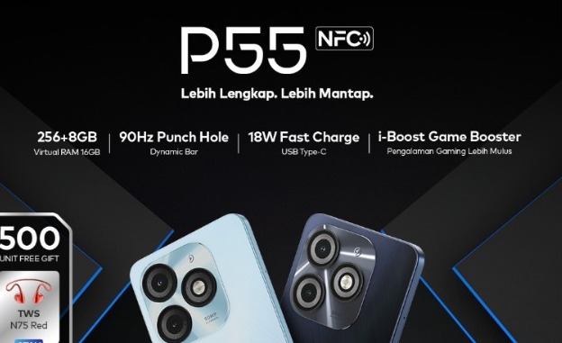 HP Itel P55 NFC, Smartphone Harga Entry Level dengan Fitur Terkini