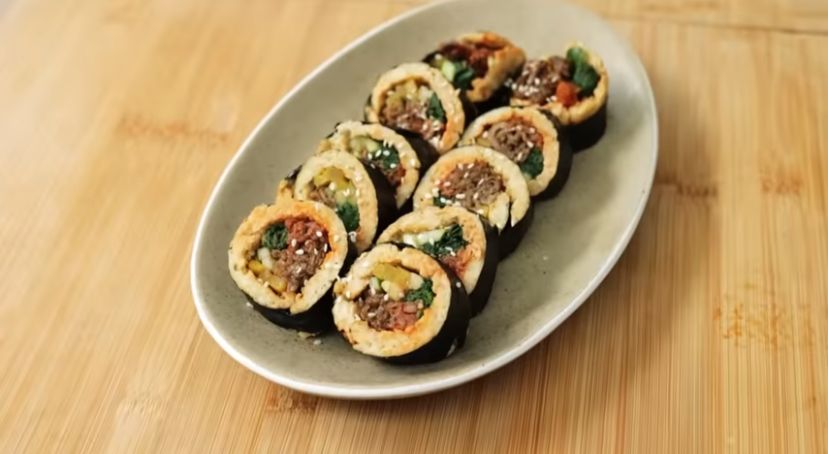 Resep Oat Beef Bulgogi Gimbap Tanpa Nasi, Hidangan Resto Korea