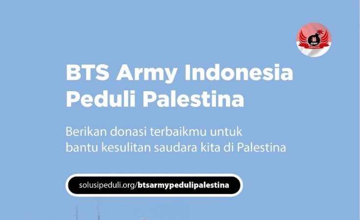 BTS Army Indonesia Galang Dana Rp72 Juta untuk Warga Palestina