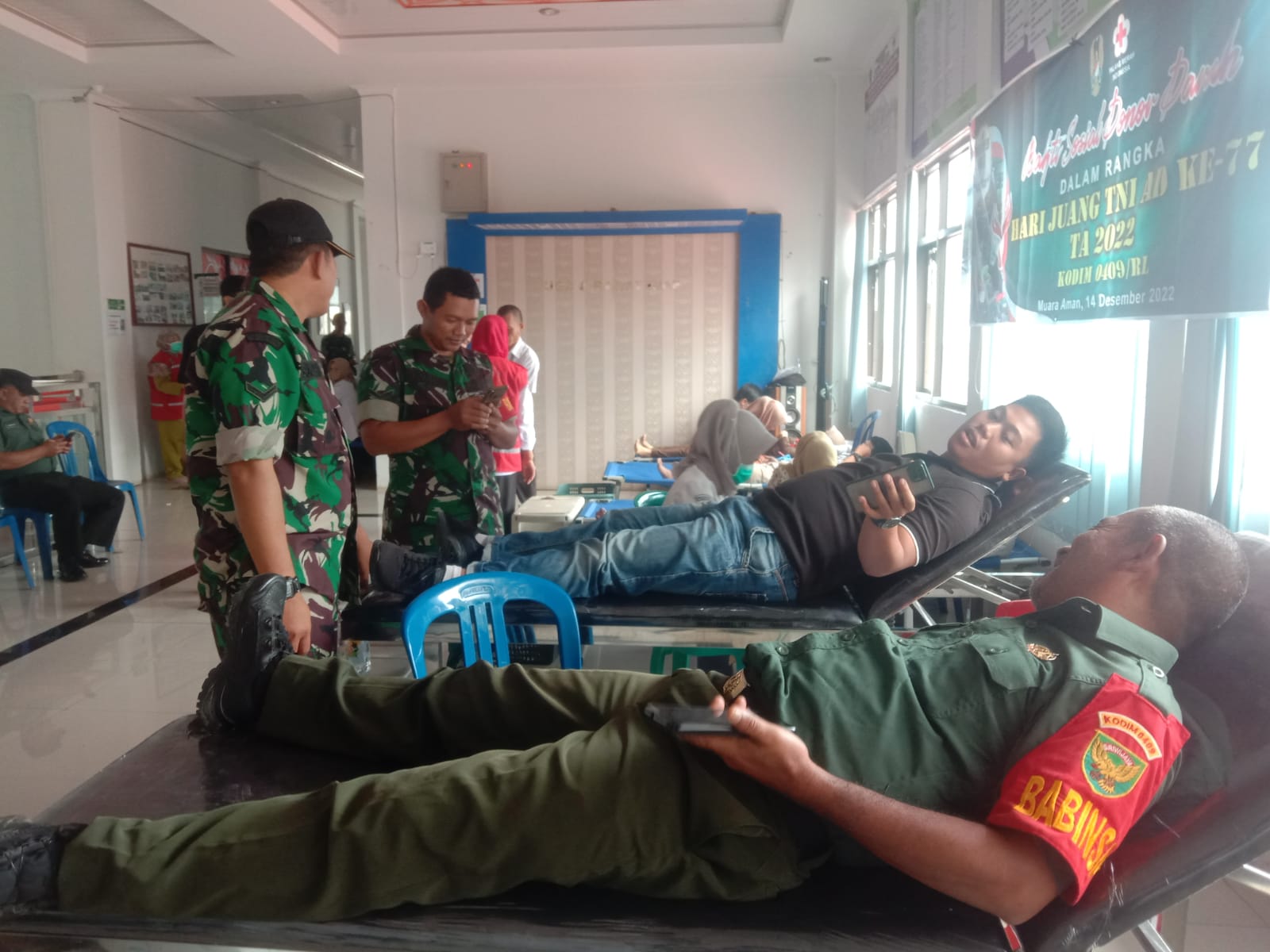 Kodim 0409/RL Gelar Bakti Sosial  Donor Darah Sambut Hari Juang TNI AD ke 77 