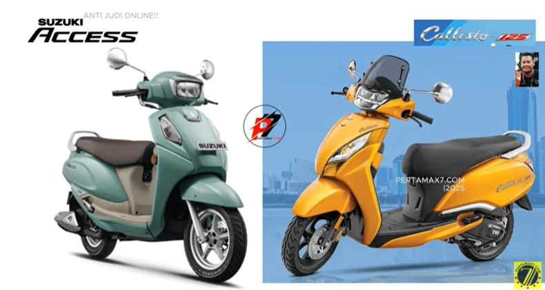 Komparasi Desain, Fitur, dan Mesin Suzuki Access 125 vs TVS Callisto 125