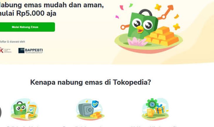 Tokopedia Bakal Tutup Fitur Investasi Emas & Reksa Dana