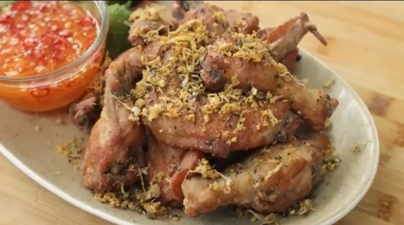 Resep Sayap Ayam Goreng Saus Vietnam, Garlic Pepper Wings 