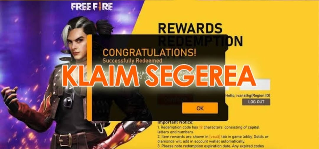 TERBARU! KODE REDEEM FF Free Fire Selasa 3 Oktober 2023, Buruan Login Ambil Hadiah  SIKATT