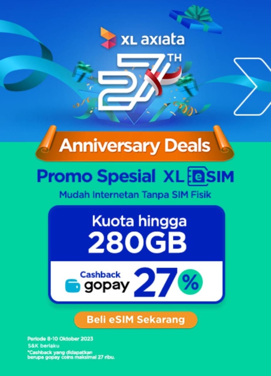 HUT ke 27 Tahun, XL Axiata Bagi Bagi Bonus Hingga Promo Menarik, Buruan Cek Disini!! 