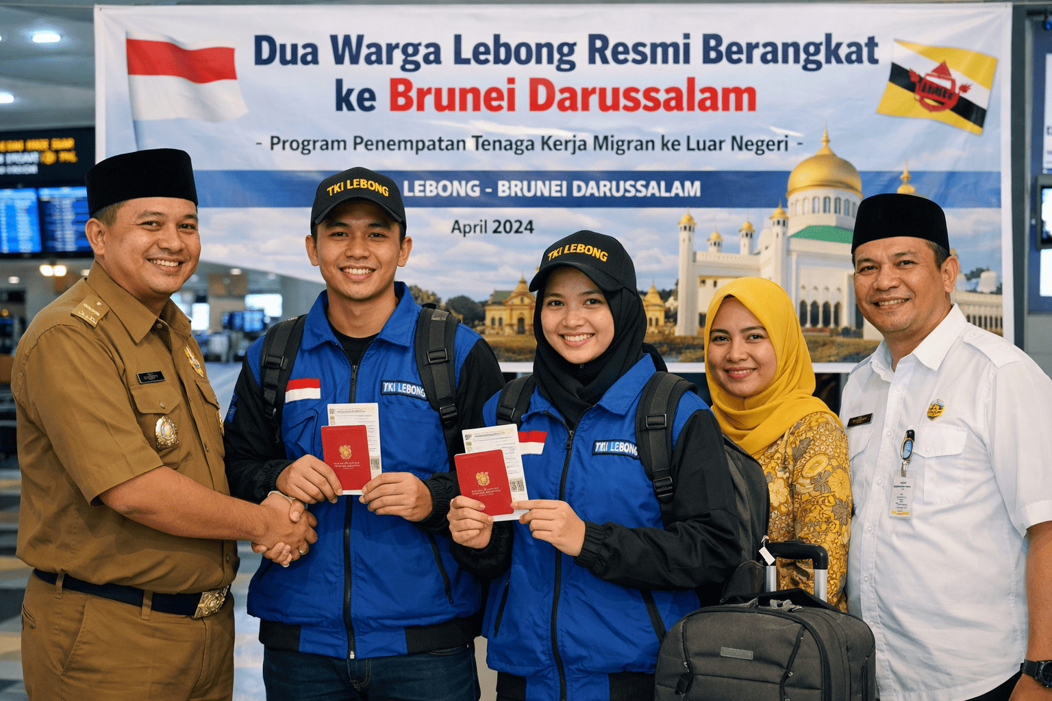 Awal 2026, Dua Warga Lebong Resmi Berangkat ke Brunei Darussalam