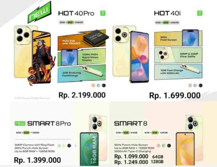 Daftar Harga HP Infinix Tahun 2024, Dari Termurah Hingga Paling Mahal