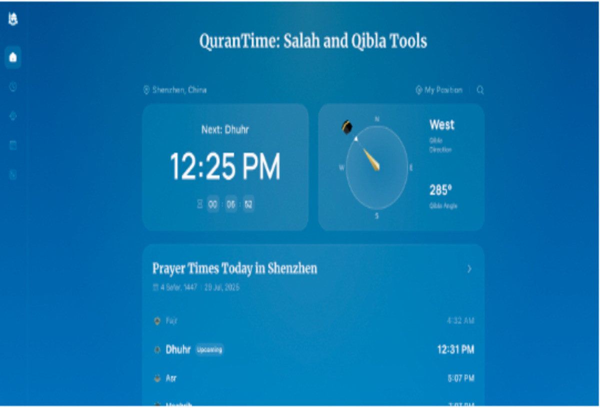 QuranTime Hadir sebagai Aplikasi Web Jadwal Salat dan Kiblat yang Praktis dan Akurat