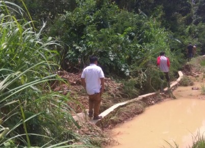 Tanggul Sungai Air Pikat Rusak, Petani Lebong Selatan Khawatir Banjir Kembali Terjadi