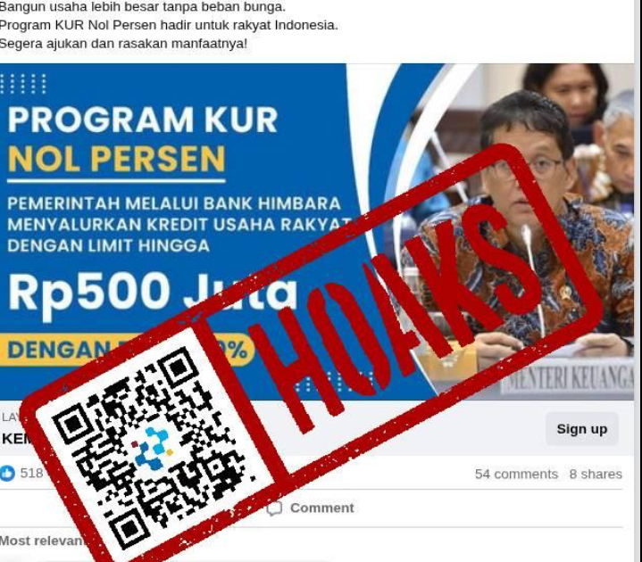 Waspadai Pendaftaran KUR Nol % 2025 Kementerian Keuangan Beredar di Facebook
