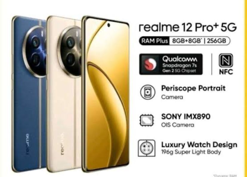 Realme 12 Pro Plus 5G HP Termurah Dengan Kamera Telefoto Periskop 3X