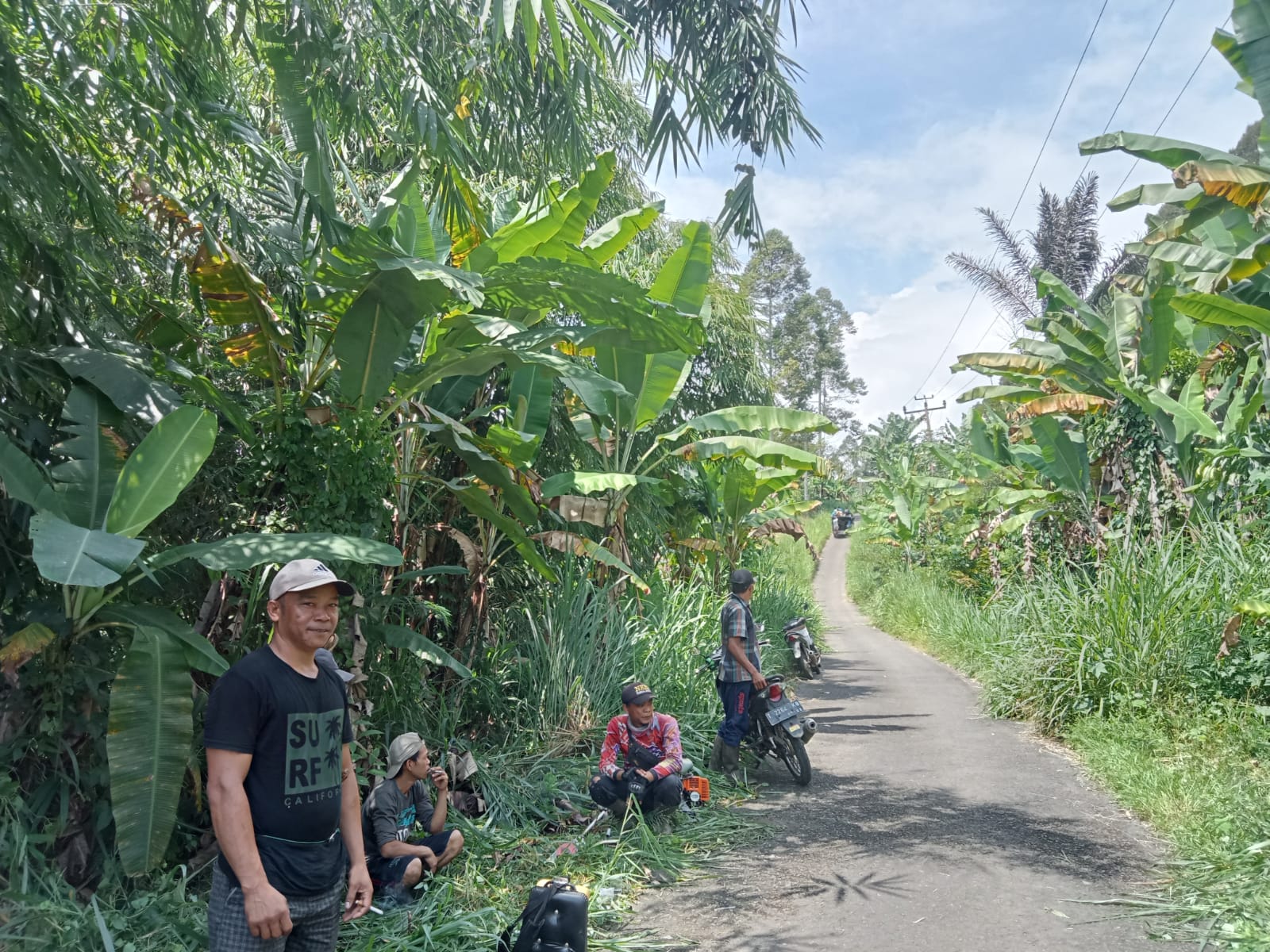 Semangat Gotong Royong Warga Desa Danau Liang Jaga Kebersihan Jalan Desa Milik Daerah