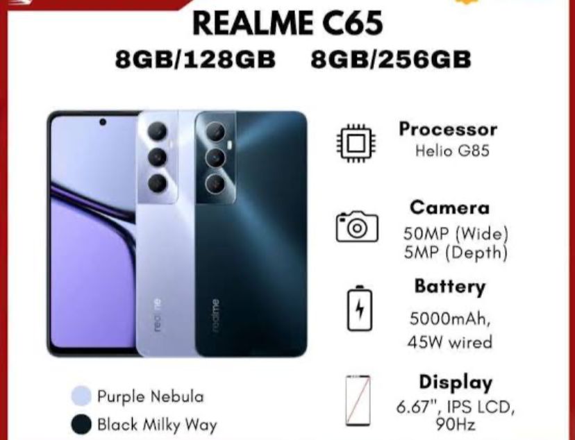 Intip Spesifikasi HP Realme C65, Cocok Untuk Gamer Baterai Awet dan Tidak Mudah Panas