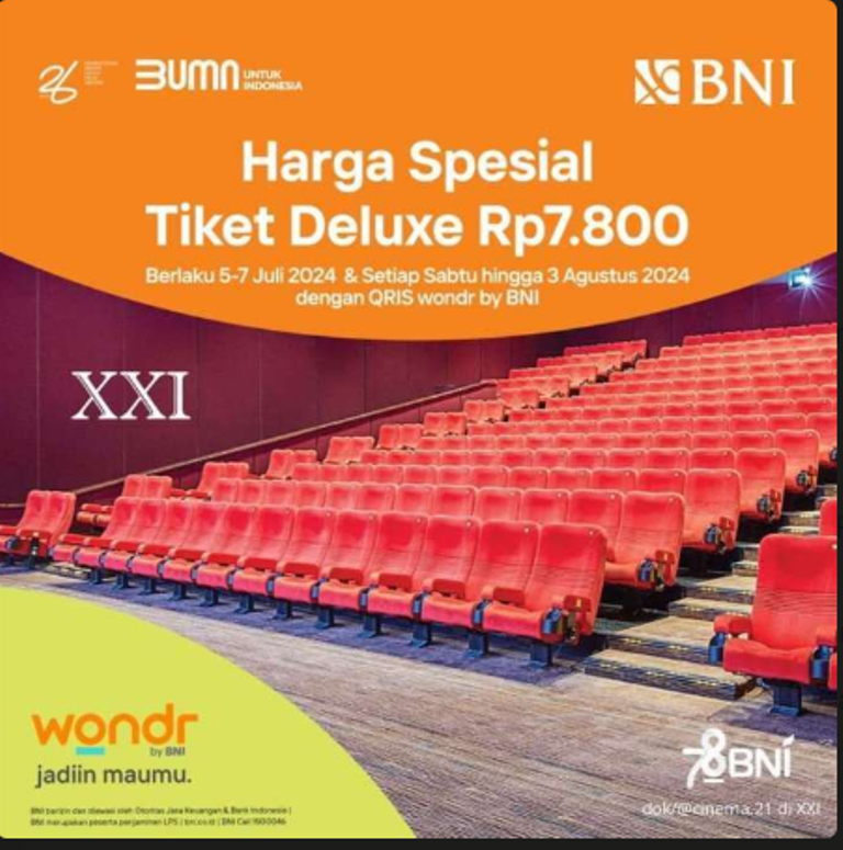 Diskon HUT BNI 2024 di XXI: Hemat Nonton dan Belanja!