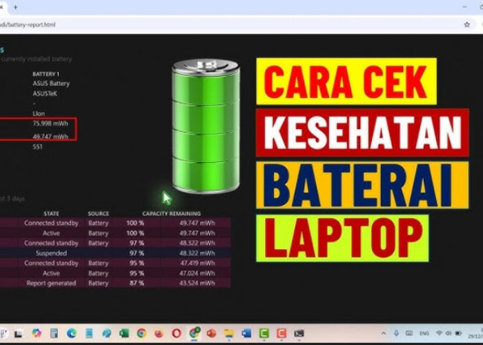 Cara Mudah Cek Kesehatan Baterai Laptop di Windows 11