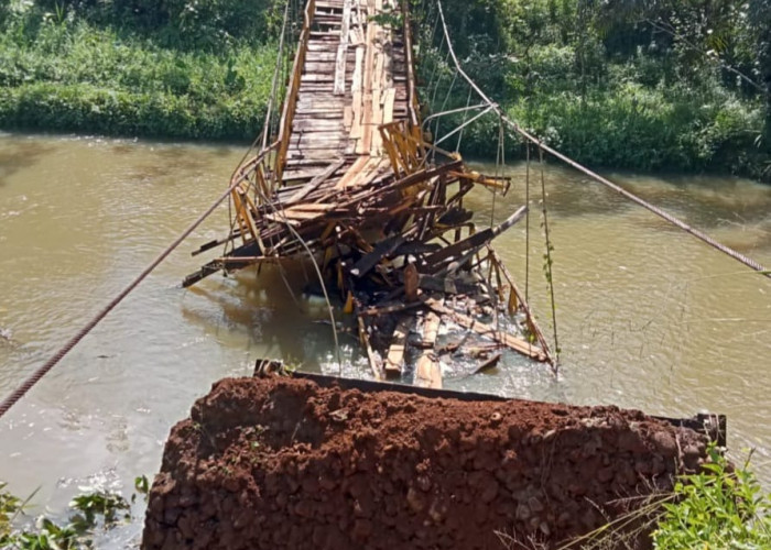 PARAH, Begini Penampakan Kondisi Jembatan Penghubung 2 Desa di Bengkulu Utara