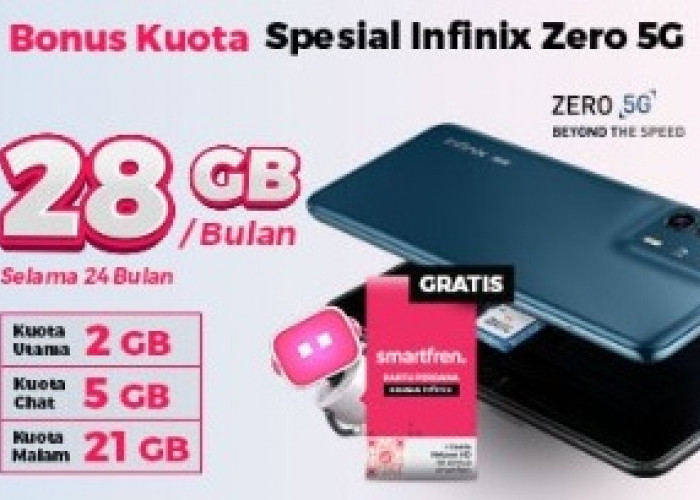 Makin Untung! Bundling Infinix Zero 5G + Kartu Smartfren, Bonus Kuota Melimpah