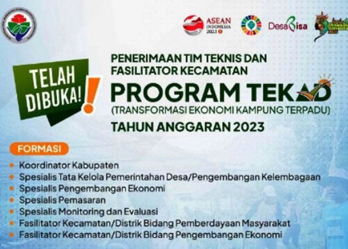 Link Pendaftaran Lowongan Fasilitator Program TEKAD Kemendesa 2023
