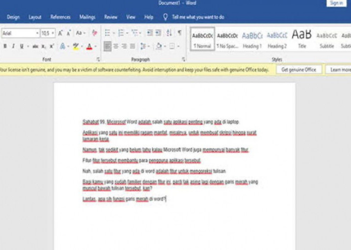 Cara Menghilangkan Garis Merah di Microsoft Word