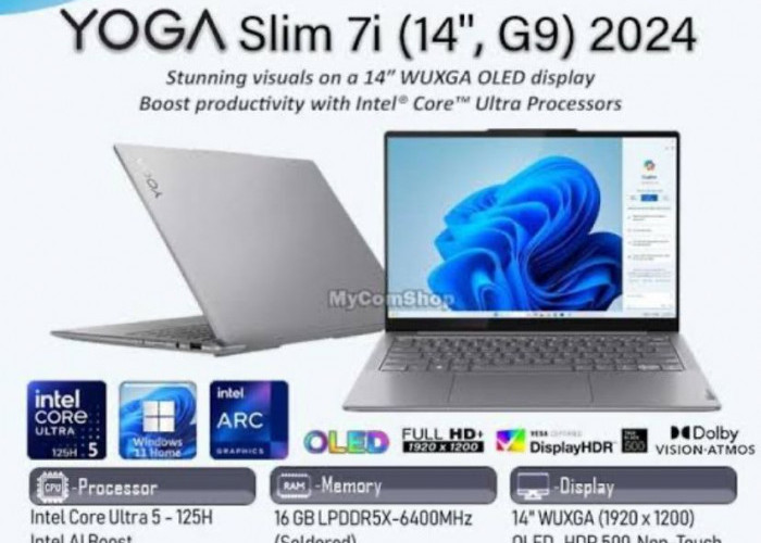 Lenovo Yoga Slim 7i Gen 9 Visualisasi Layar Lebih Jernih dan Lancar Menjalankan Aplikasi