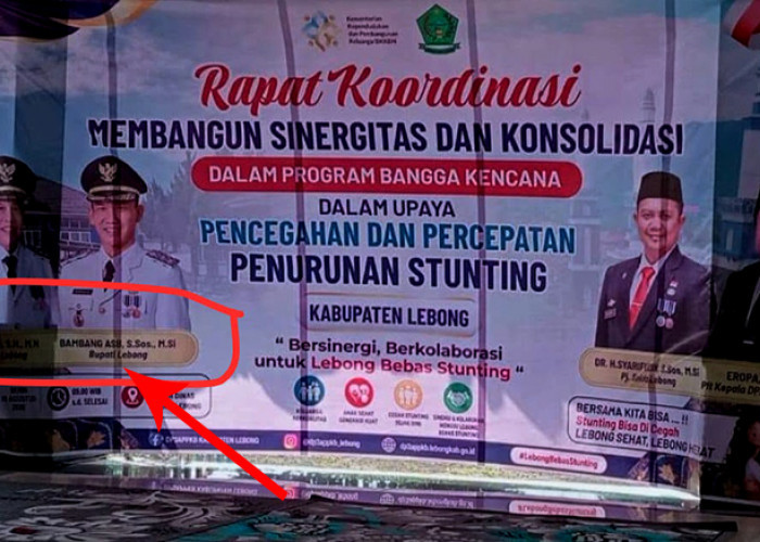 Bikin Heboh! Spanduk Pemkab Lebong Tampilkan Dua Bupati