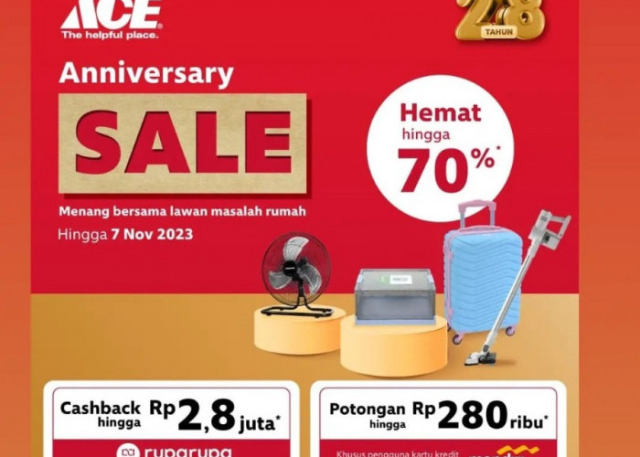 Promo ACE Anniversary Sale 28 Tahun: Hemat hingga 70% untuk Perabotan Rumah Tangga