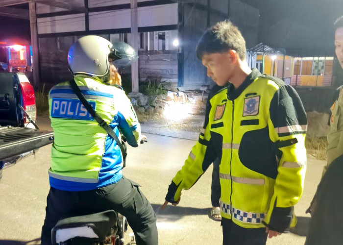 Patroli Dini Hari, Satlantas Polres Lebong Bubarkan Balap Liar dan Amankan 17 Motor