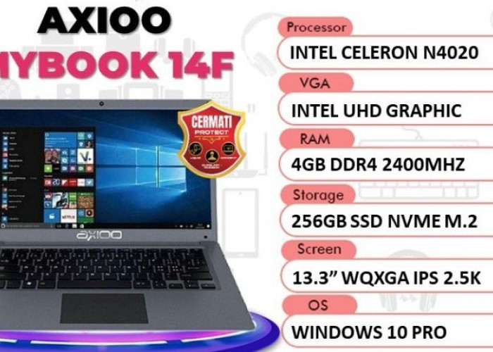 Laptop Axioo MyBook 14F Hadir Dengan Desain Ringkas dan Fitur Canggih