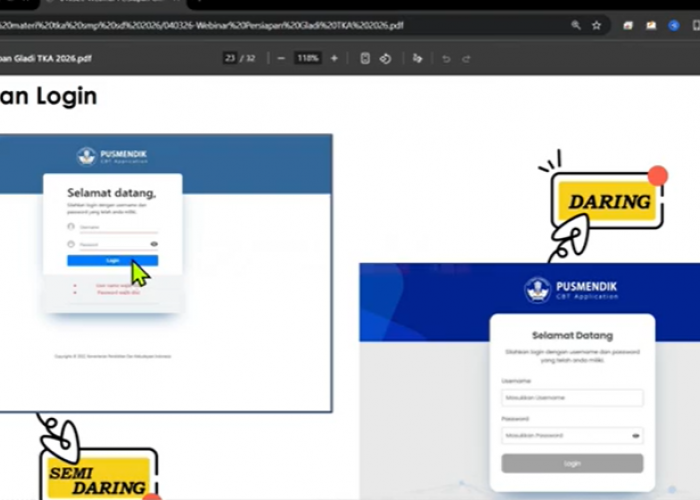 Penggunaan Aplikasi Tes TKA Full Daring dan Semi Daring 2026