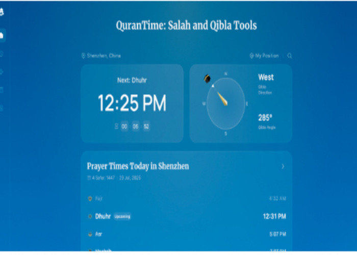 QuranTime Hadir sebagai Aplikasi Web Jadwal Salat dan Kiblat yang Praktis dan Akurat