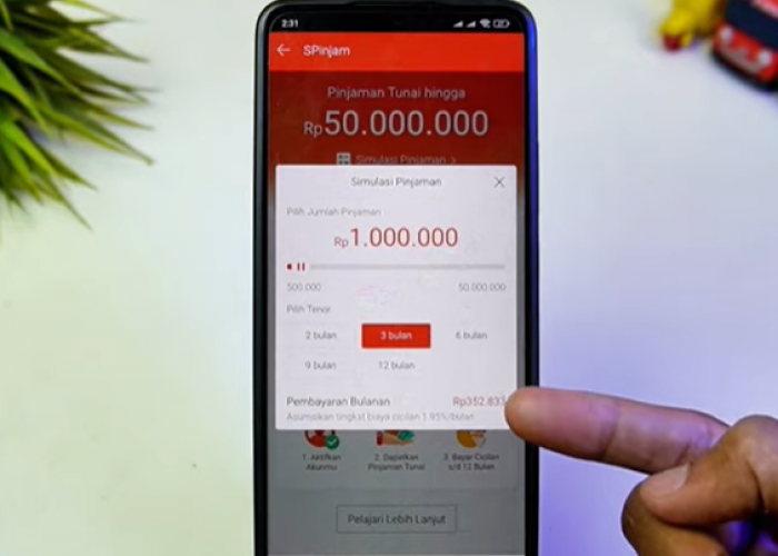 Simulasi Cicilan SPinjam Shopee 3 6 9 12 bulan